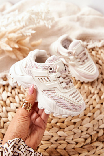 Sneakers da bambino Freak Out di colore sabbia chiaro