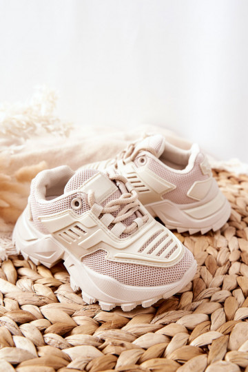 Sneakers da bambino Freak Out di colore sabbia chiaro 2