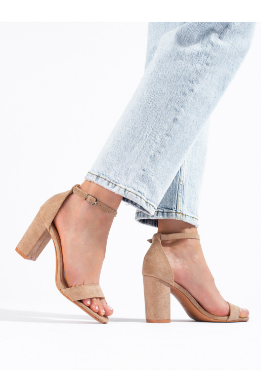 Sandali in camoscio sul tallone Shelovet beige
