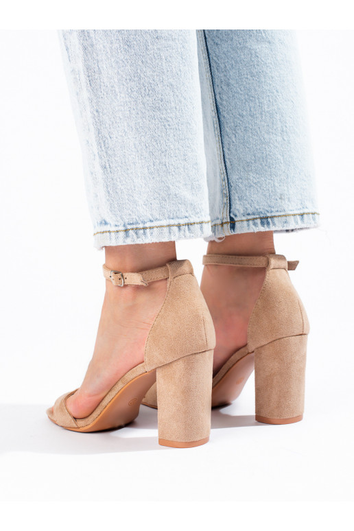 Sandali in camoscio sul tallone Shelovet beige