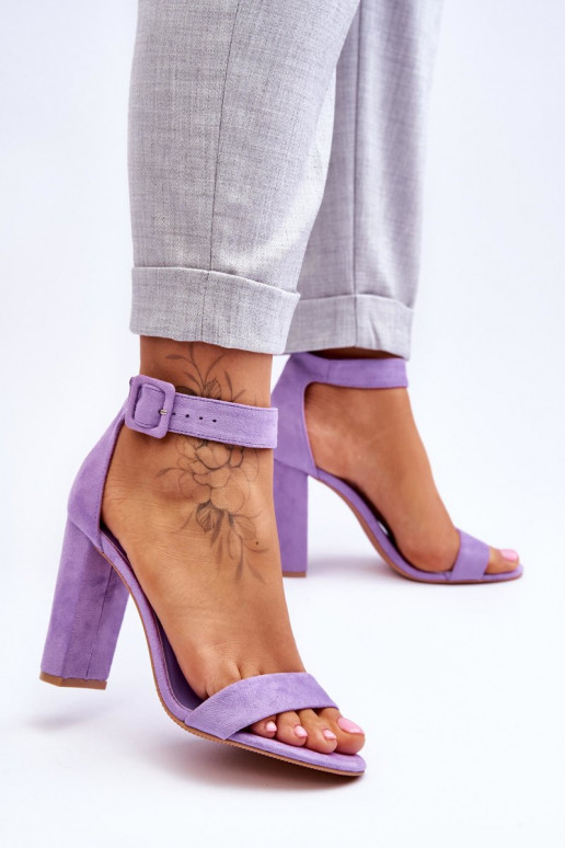 Tacchi alti in pelle scamosciata viola Jacqueline