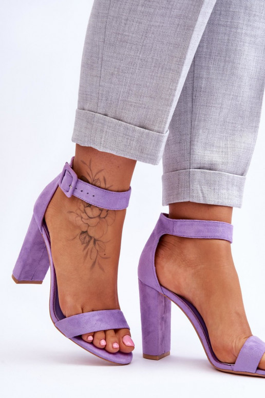 Tacchi alti in pelle scamosciata viola Jacqueline