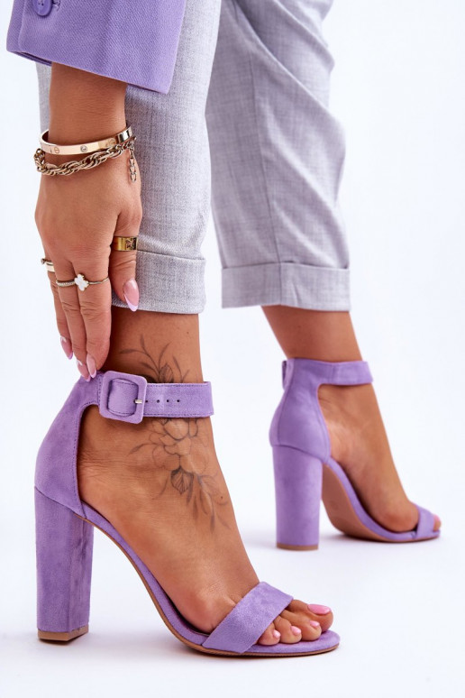 Tacchi alti in pelle scamosciata viola Jacqueline