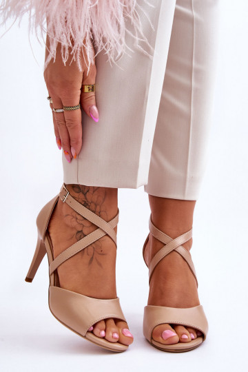 Tacchi alti con tacco sottile beige Loressa