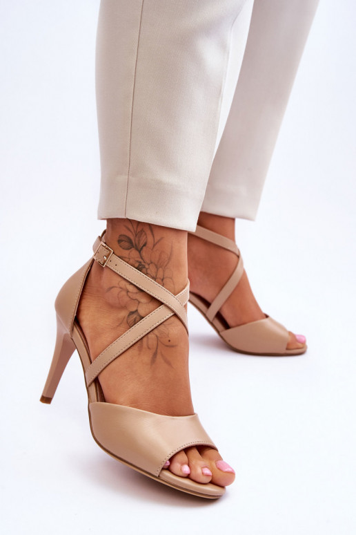 Tacchi alti con tacco sottile beige Loressa