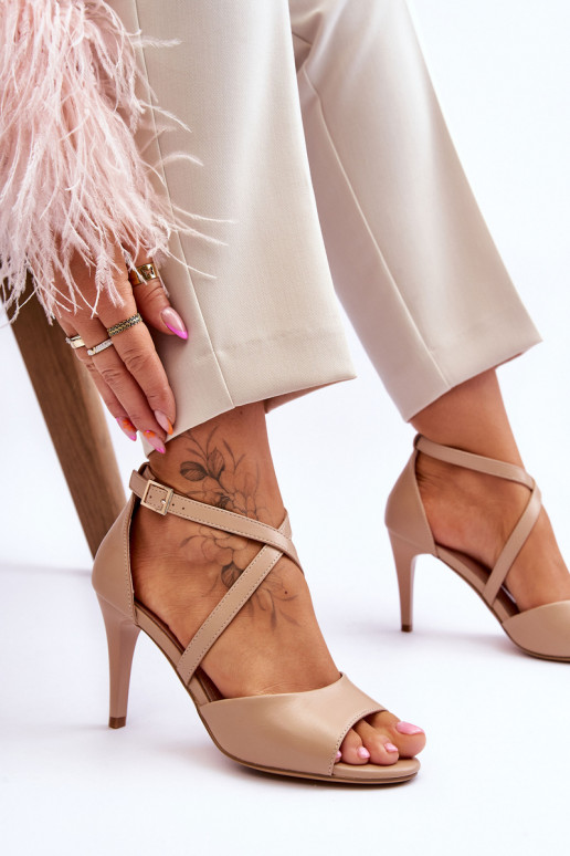 Tacchi alti con tacco sottile beige Loressa