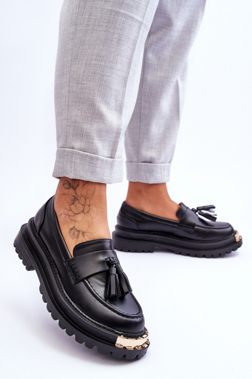 Mocassini con frange in colore nero... Mocassini con frange in colore nero...