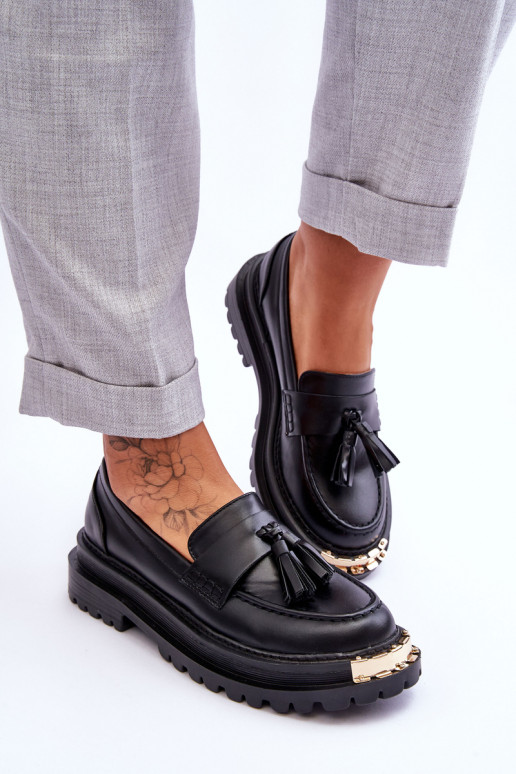 Mocassini con frange in colore nero... Mocassini con frange in colore nero...