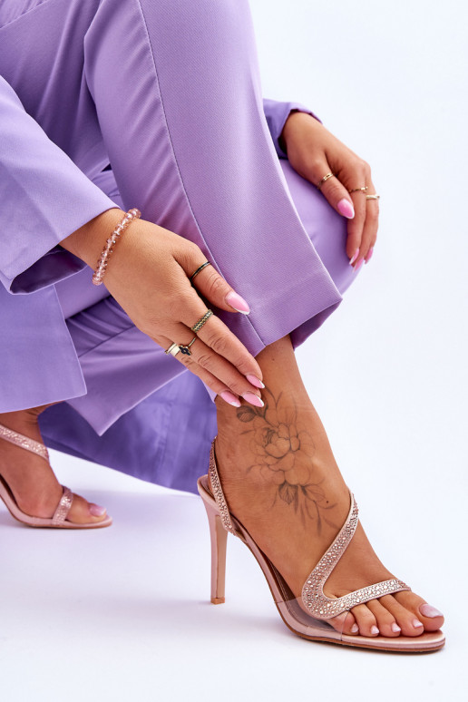 Sandali stile elegante con tacco Nude Colima