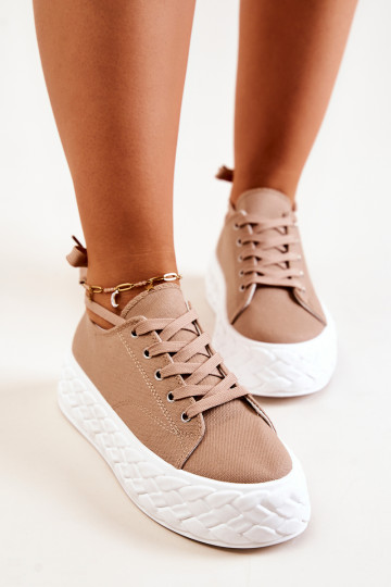 Sneakers con plateau colore beige Suzane