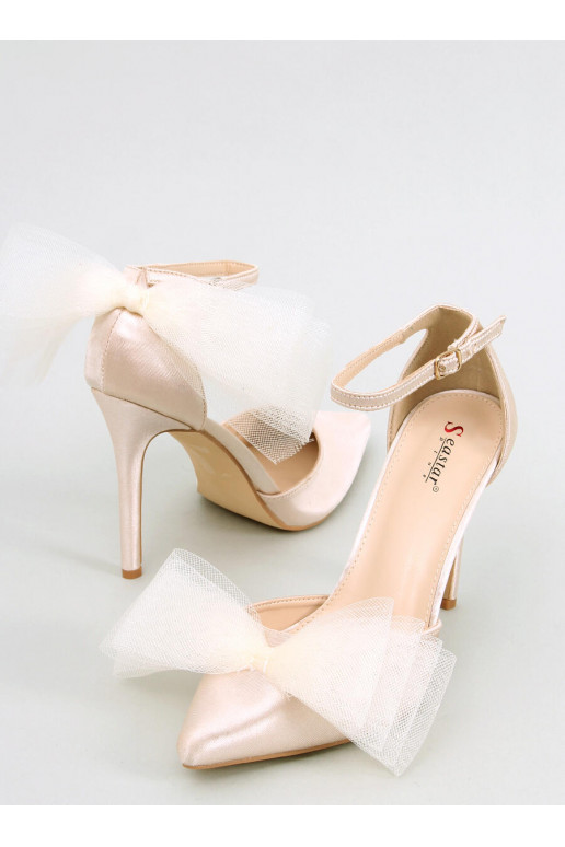Tacco alto con nastro in tulle SHEENA BEIGE