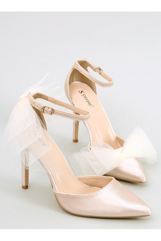 Tacco alto con nastro in tulle SHEENA BEIGE