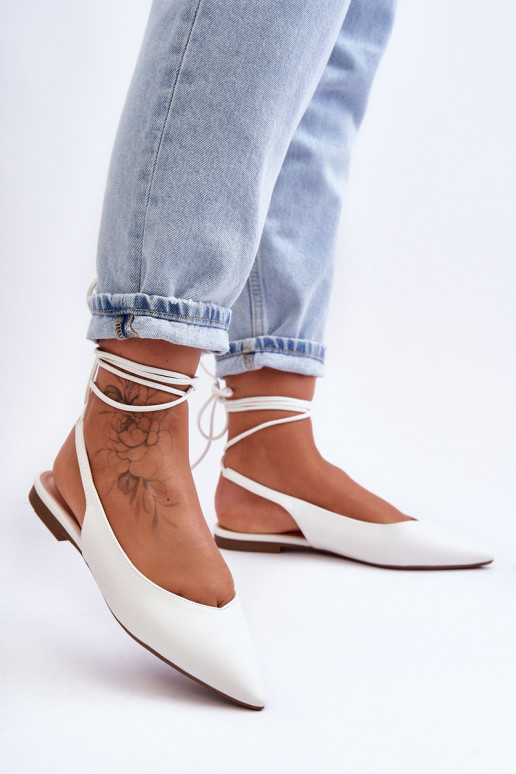 ballerine con lacci in bianco Lilly Ann
