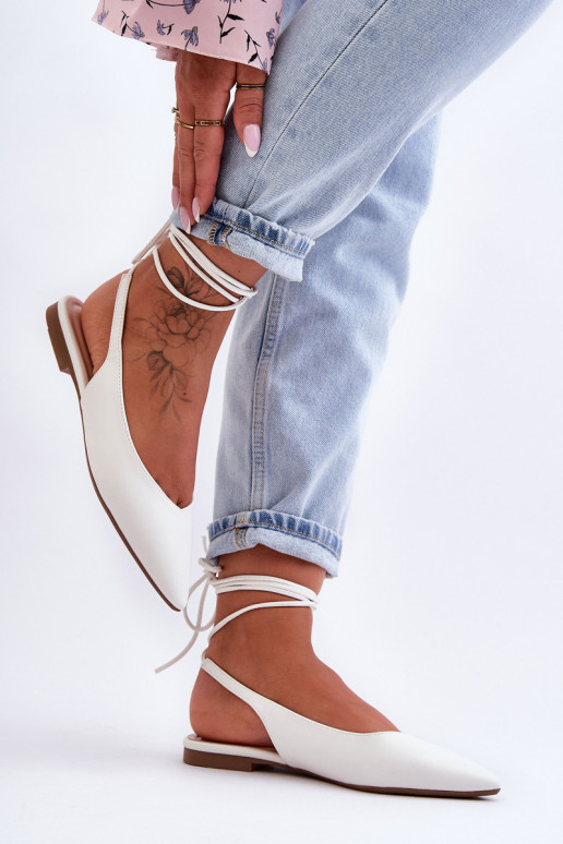 ballerine con lacci in bianco Lilly Ann
