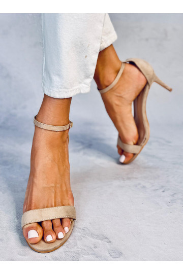 Scarpe col tacco MICHELLE color kaki con tacco sottile 2