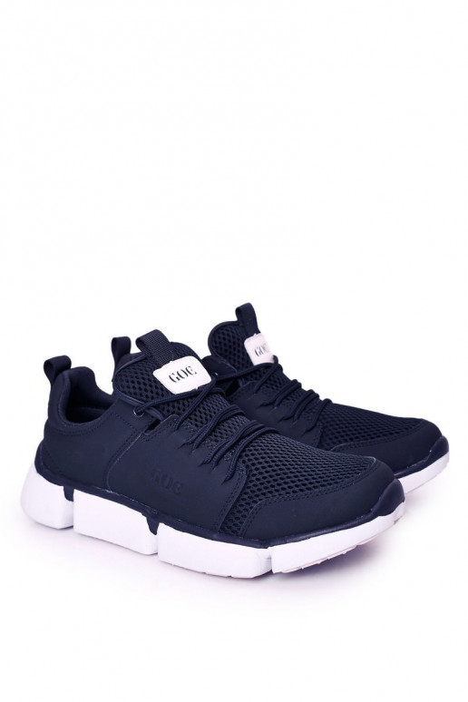 Scarpe sneakers sportive blu scuro da uomo