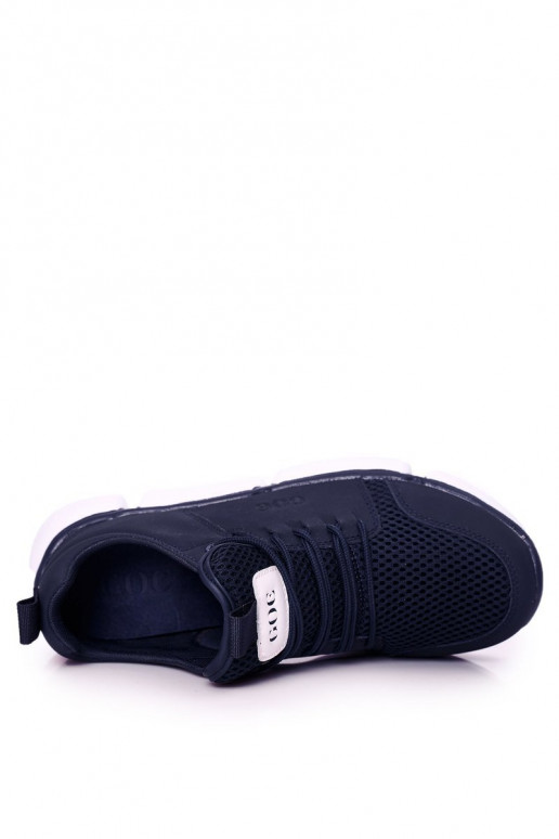 Scarpe sneakers sportive blu scuro da uomo