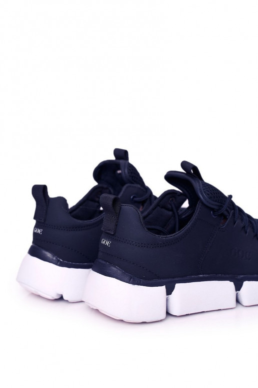 Scarpe sneakers sportive blu scuro da uomo