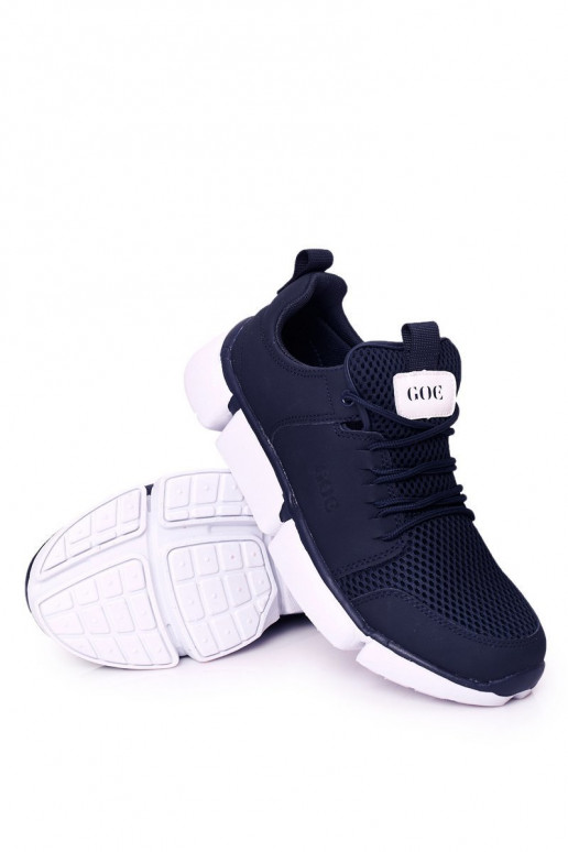 Scarpe sneakers sportive blu scuro da uomo