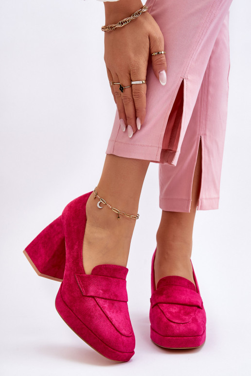 Scarpe Adriel rosa da donna con tacco largo