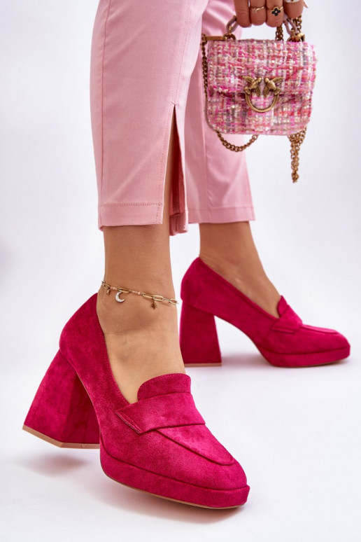 Scarpe Adriel rosa da donna con tacco largo