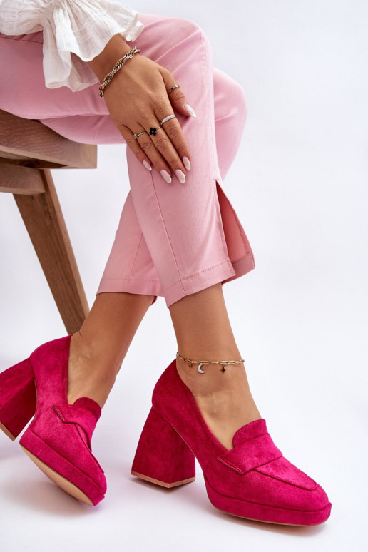 Scarpe Adriel rosa da donna con tacco largo