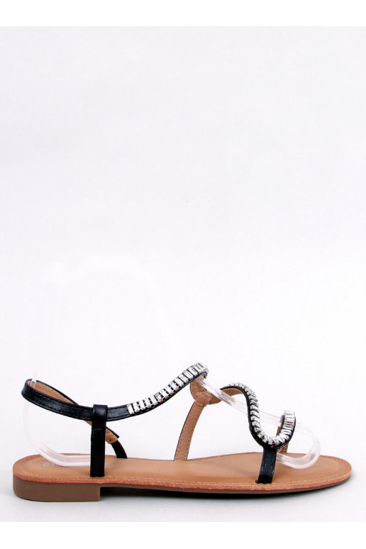Sandali neri con cristalli ADANI BLACK