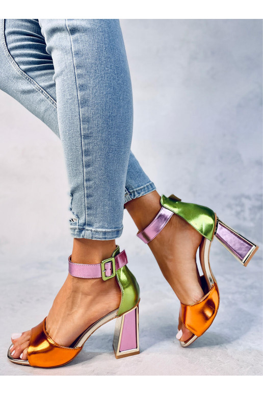 Scarpe col tacco colorate ARANCIONE...