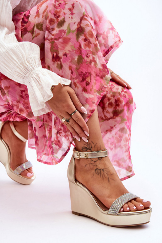 Sandali color oro Arwen con plateau