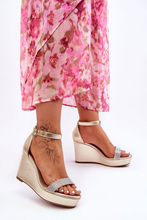 Sandali color oro Arwen con plateau