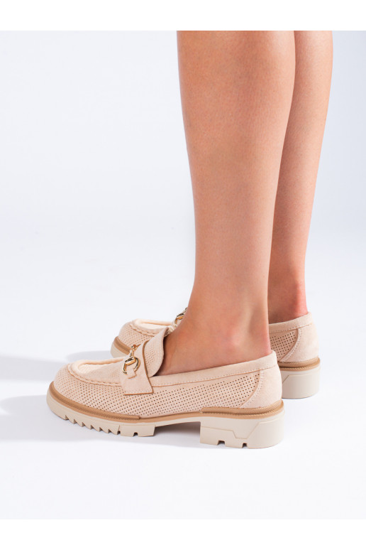 Mocassini scamosciati beige Shelovet