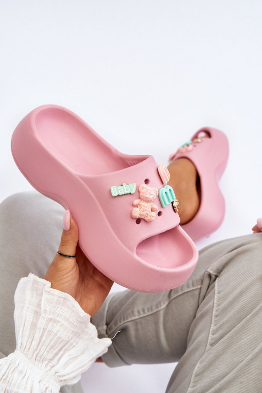 Pantofole Lorie rosa chiaro con... Pantofole Lorie rosa chiaro con...