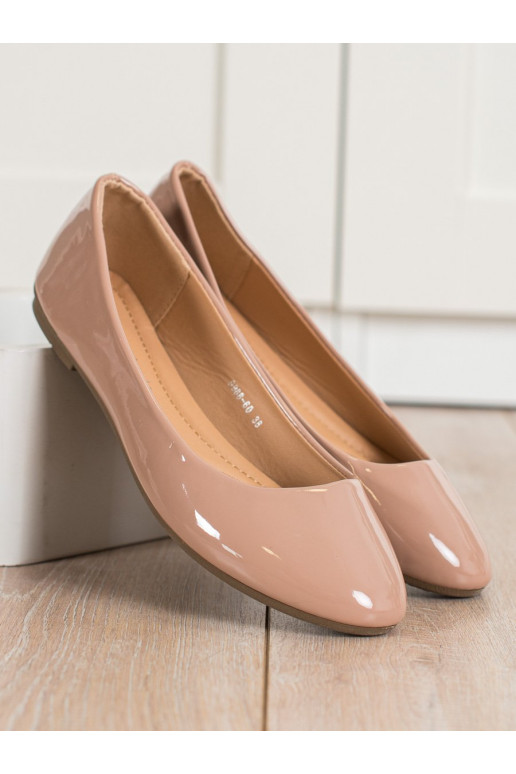 ballerine effetto vernice in shelovet beige