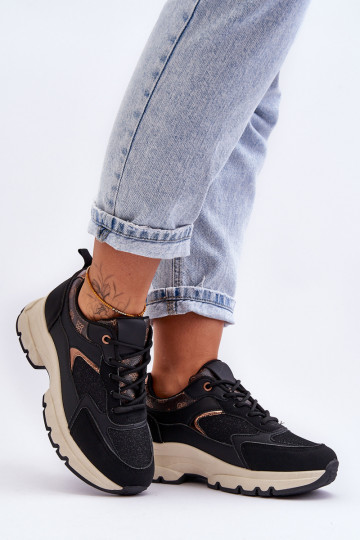scarpe sportive con lacci in colore nero Escape 2