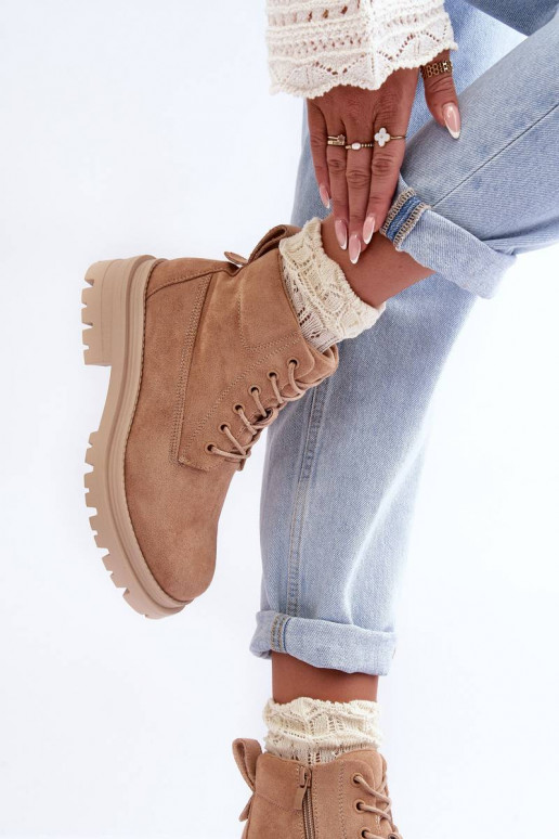 stivali in pelle scamosciata riscaldati beige Alden