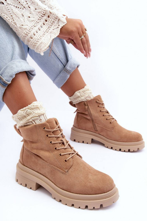 stivali in pelle scamosciata riscaldati beige Alden