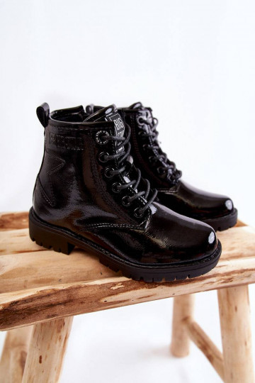 Stivali riscaldati per bambini con effetto vernice Big Star colore nero 2