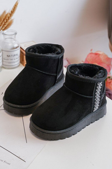 Doposci per bambini riscaldati nel colore nero Leonora 2