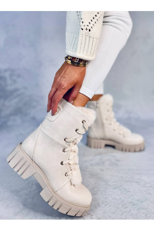 Stivaletti stringati MELVIN BEIGE con...