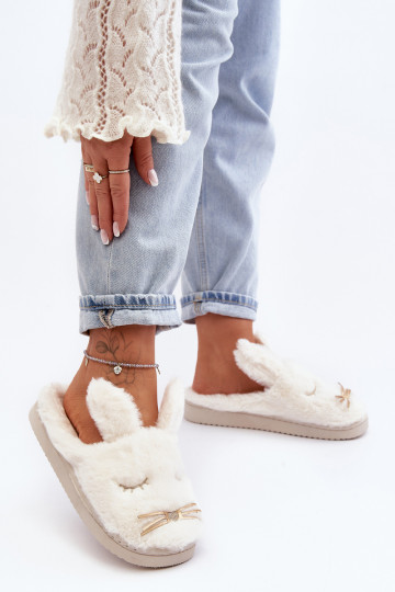 Pantofole con coniglietti in colore bianco Dolcevia 2