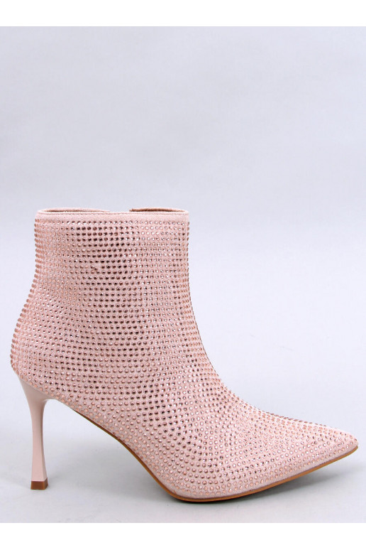 Stivali con tacco sottile con cristalli DEMISH CHAMPAGNE