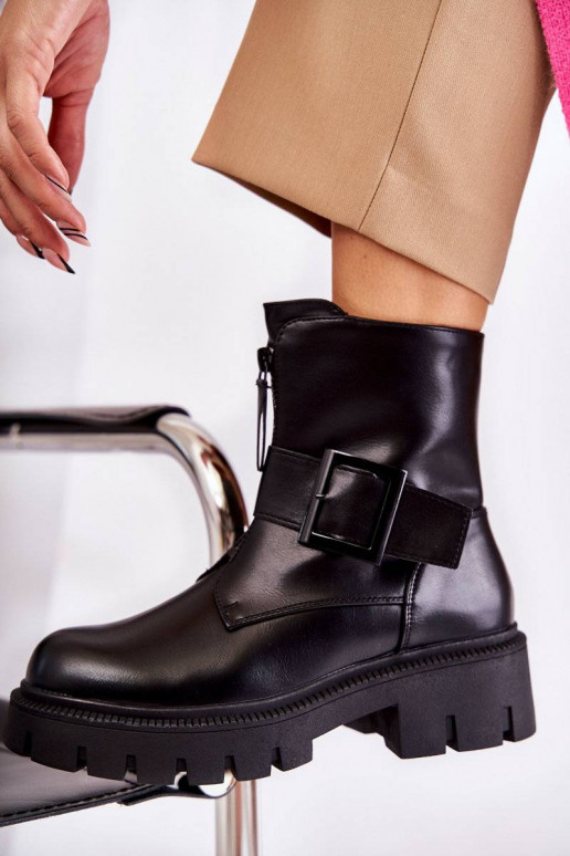 Stivali caldi con cerniere in Torey nero