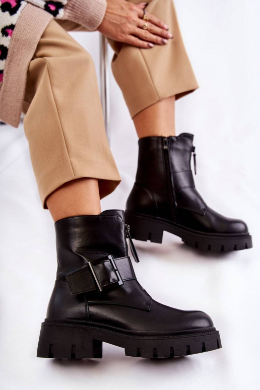 Stivali caldi con cerniere in Torey nero