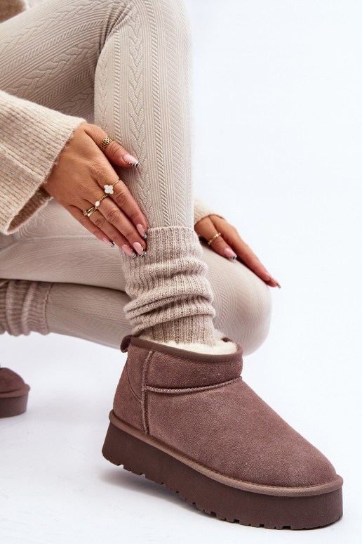 Doposci in pelle scamosciata color...