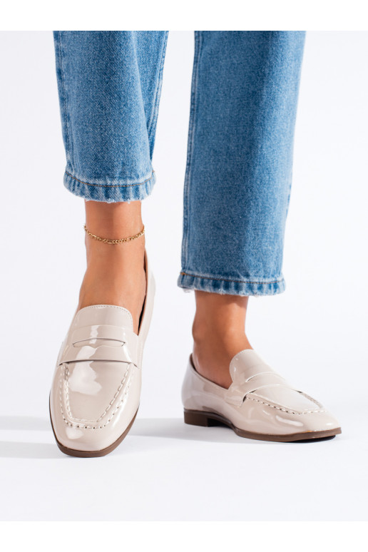 Mocassini da donna laccati beige Shelovet