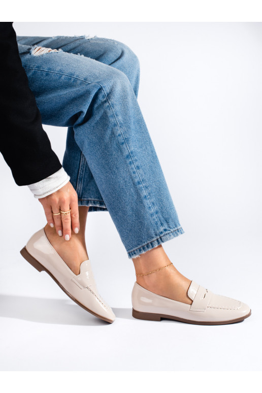 Mocassini da donna laccati beige Shelovet