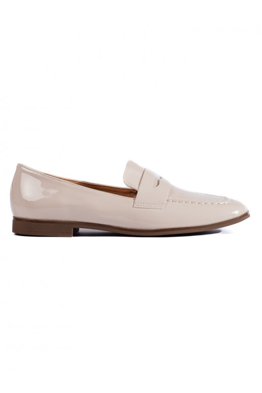 Mocassini da donna laccati beige Shelovet