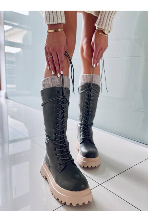 Stivali lunghi con lacci ZONA GREEN