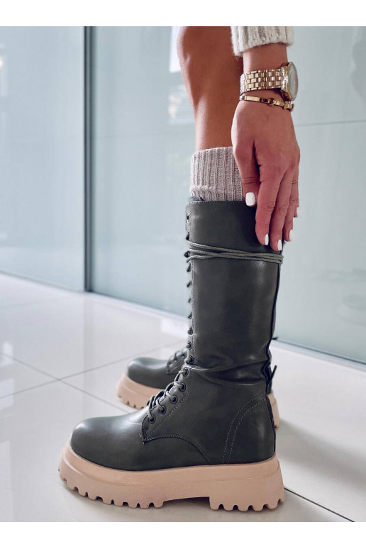 Stivali lunghi con lacci ZONA GREEN