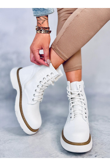 Stivali con lacci in colore bianco PEDDY WHITE 2